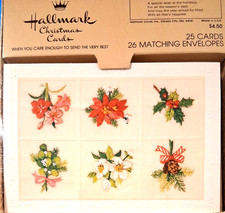 Hallmark Floral Christmas Cards 25 Cards and 26 Envelopes NIB
