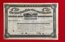NY Lake Erie & Western Docks and Improvement Stock 1893 A.R. Macdonough 2 Stamps