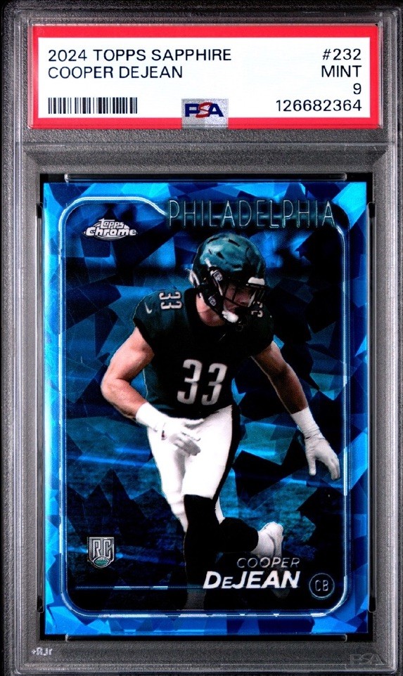 2024 TOPPS CHROME SAPPHIRE #232 COOPER DEJEAN ROOKIE RC PSA 9 B2