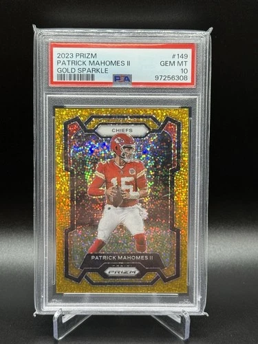 2023 Panini Prizm Patrick Mahomes II #149 Gold Sparkle Prizm /24 PSA 10
