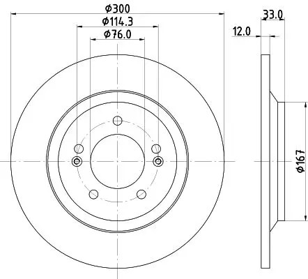 HELLA 8DD 355 131-381 Disco freno PRO pieno, rivestito, senza bullone fissaggio ruota - Immagine 2
