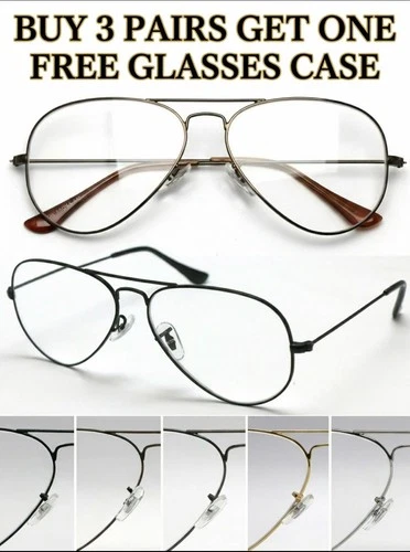 Classic Pilot Style Metal Reading Glasses Large Lens Police Double Bridge L3025
