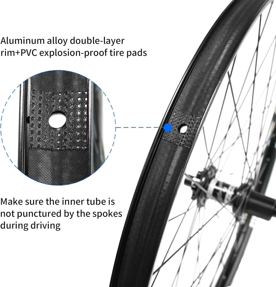 27.5/29" MTB Disc Brake Aluminum Mountain XC Bike Wheels Thru Axle/Boost FRONT w - Image 4 of 4