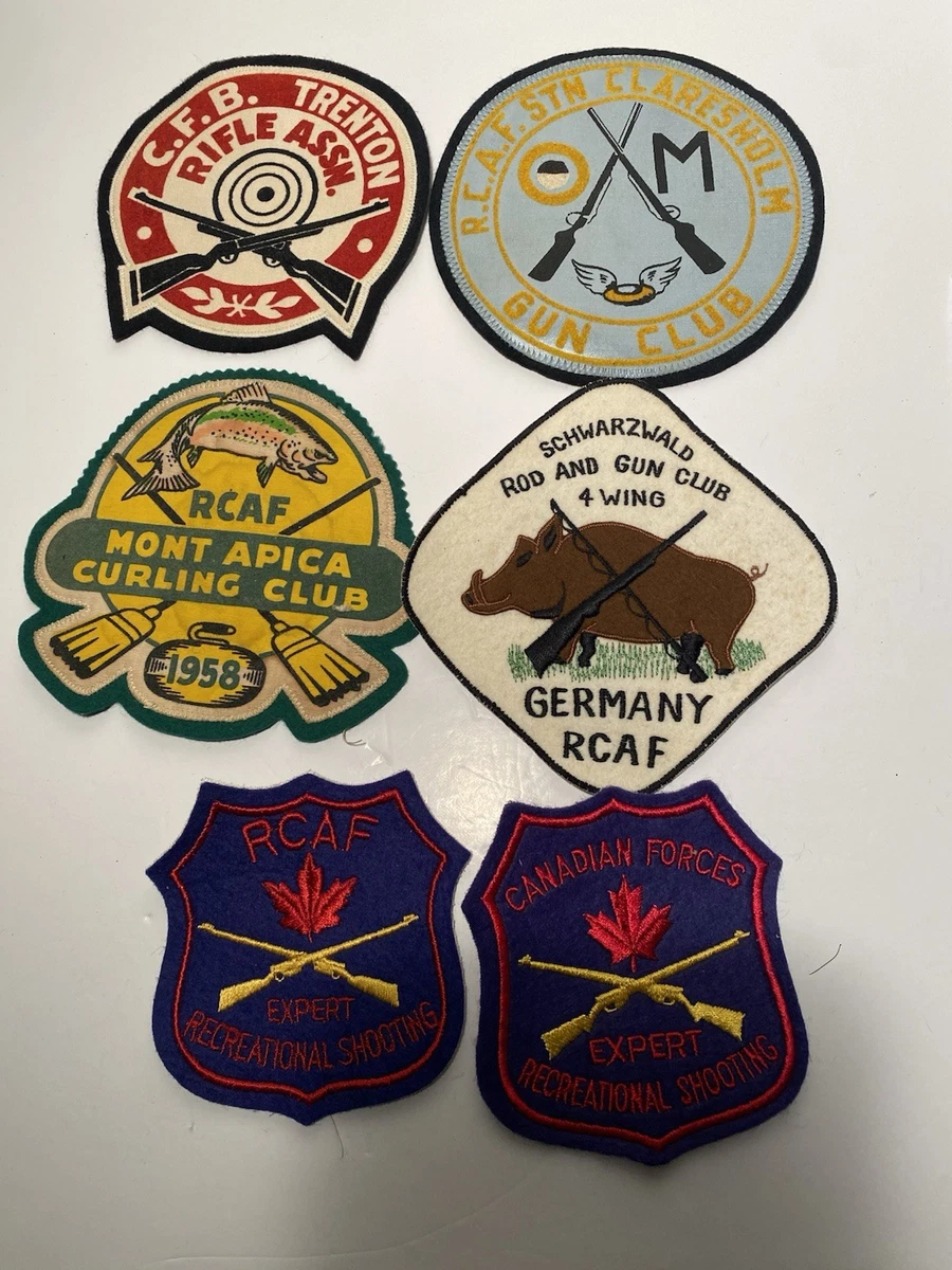vintage lot RCAF sporting cloth patches lot of 6 great graphics dating from 1950