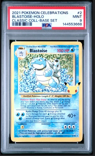 2021 POKEMON CELEBRATIONS CLASSIC COLLECTION #2 BLASTOISE-HOLO PSA 9