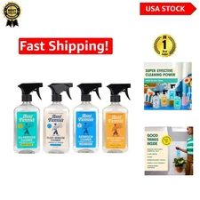 Eco-Friendly Lemon Vinegar Cleaning Spray Set - Glass, Wood & Bathroom Cleaners