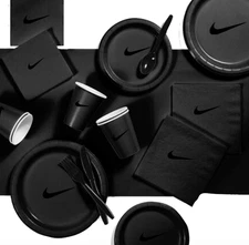 Custom Sw00sh Party, Birthday Party Dinnerware Set of 60 total pieces-Black