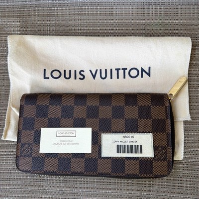 Louis Vuitton Zippy Wallet Damier Ebene Canvas Gold Hardware Long Zippy Wallet