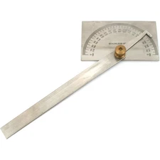 Protractor & Depth Gauge Square Machinist Millimeter Measuring Jewelers Tool