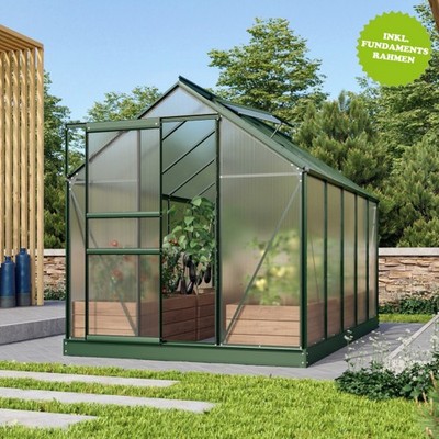 SET Vitavia Gewächshaus Venus 6200 195x321cm 4mm HKP smaragd + Fundamentsrahmen
