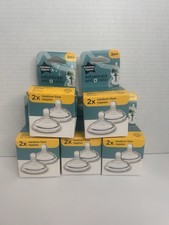 Lot Of 5/ 2pc Tommee Tippee Advanced Anti Colic Medium Flow Nipples 10 Total
