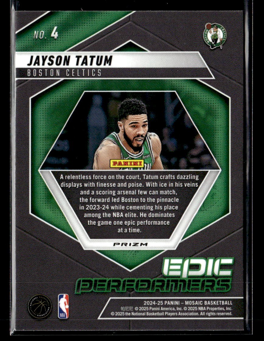 2024-25 Panini Mosaic #4 Jayson Tatum Epic Performers Mosaic | eBay