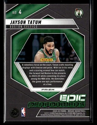 2024-25 Panini Mosaic #4 Jayson Tatum Epic Performers Mosaic | eBay