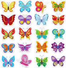20 Pcs Colorful Butterfly Window Clings Reusable Anti-Collision Window Clings Sp