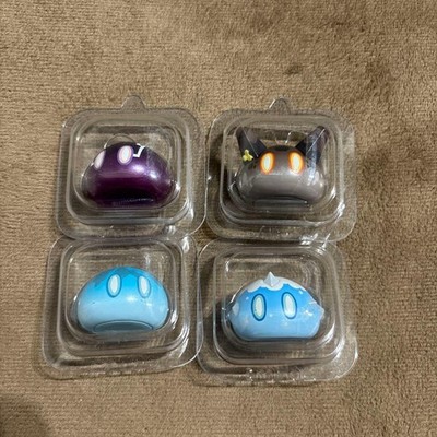 Genshin Impact Slime Figures Set: Electro, Geo, Hydro, Cryo Slimes (4 Mini