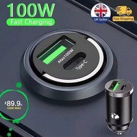 Fast Car Charger 2 USB Port For Iphone Samsung Cigarette Lighter Socket Adapter