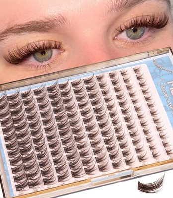 Brown Cluster Lashes Fairy Eyelash Clusters 1 count (Pack of 1), 