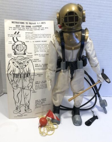 GI Joe Deep Sea Diver Action Sailor Equipment Set 1964 Hasbro Vintage Comp. Nice - Afbeelding 1 van 24