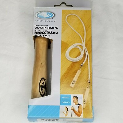NEW Jump Rope Athletic Works Lightweight Standard 9 Foot Length Wood Handles -U