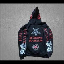 Baphomet Hoodie Inverted Pentagram S to XL Sizes As Above So Below Hail Satan