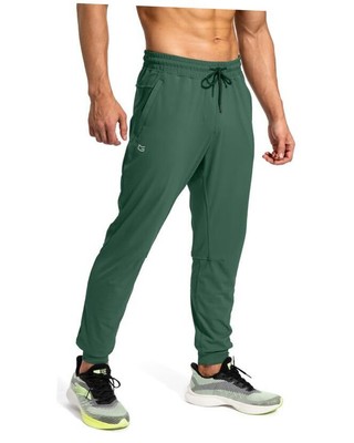  Men's Sweatpants with Zipper Pockets Athletic Pants Traning Large Dark Forest