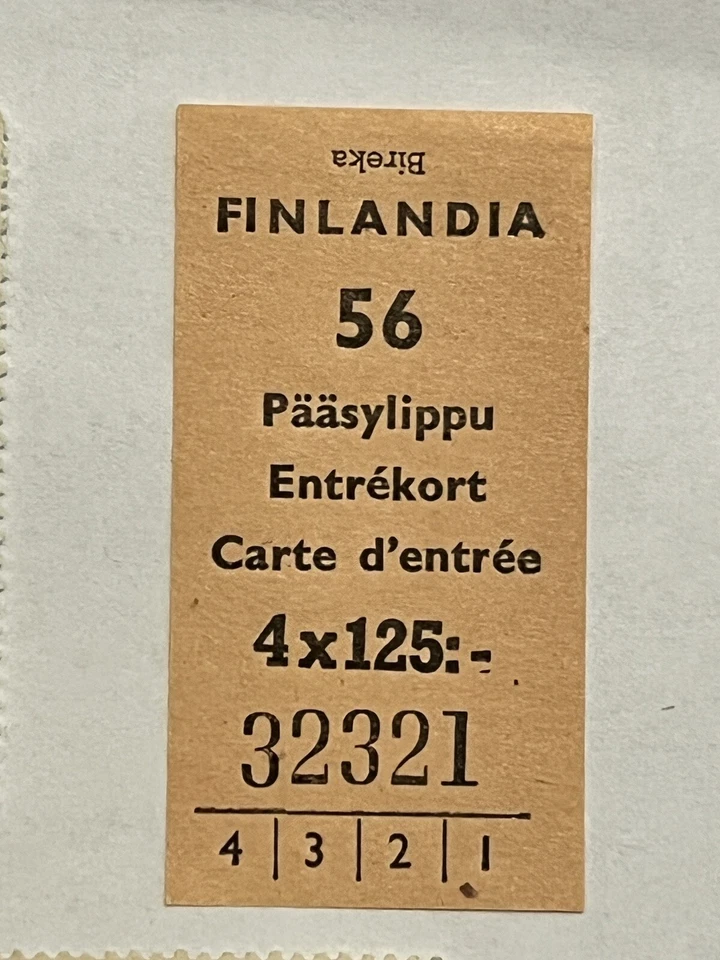 INTERESANTE LOTE DE 3 SELLOS Y TALONES DE BOLETOS DE LOS OLÍMPICOS DE FINLANDIA NAANTALI Foto 2 de 4