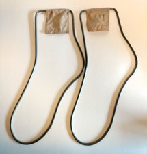 2 Vtg Metal Stocking Stretchers with Hang Tags Sock Forms Shaper Holiday Decor