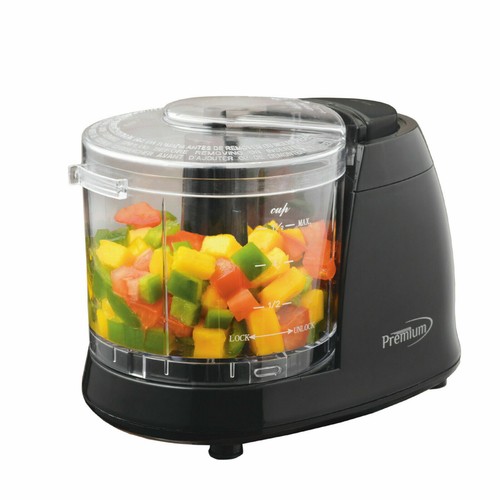 Premium Black Electric Mini Food Chopper 1.5 Cups Stainless Steel
