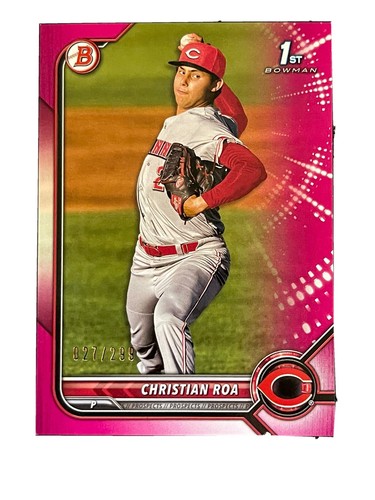 2022 Bowman Christian Roa BP-130 1st Prospect Fuchsia Paper Parallel 27 ...