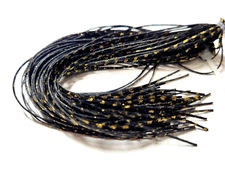 RUBBER SILICONE LEGS - Fly Tying Material - BLACK/ GOLD FLEC - Sili Legs - NEW!