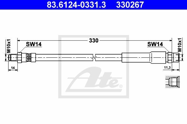Flexible de frein arrière pour BMW Série 3 325iX E30 Touring