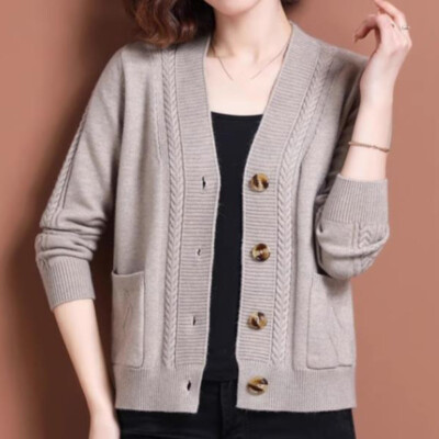 Cardigan Décontracté Manches Longues JFAN Cardigan Femme Tricot Décontracté - Manches Longues Avec Poche - Ouverture Devant Cardigan Léger Manches Longues