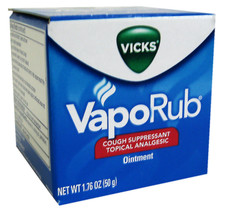 Vicks VapoRub Cough Suppressant Chest Rub Ointment Original, 1.76 OZ Exp 12/2026