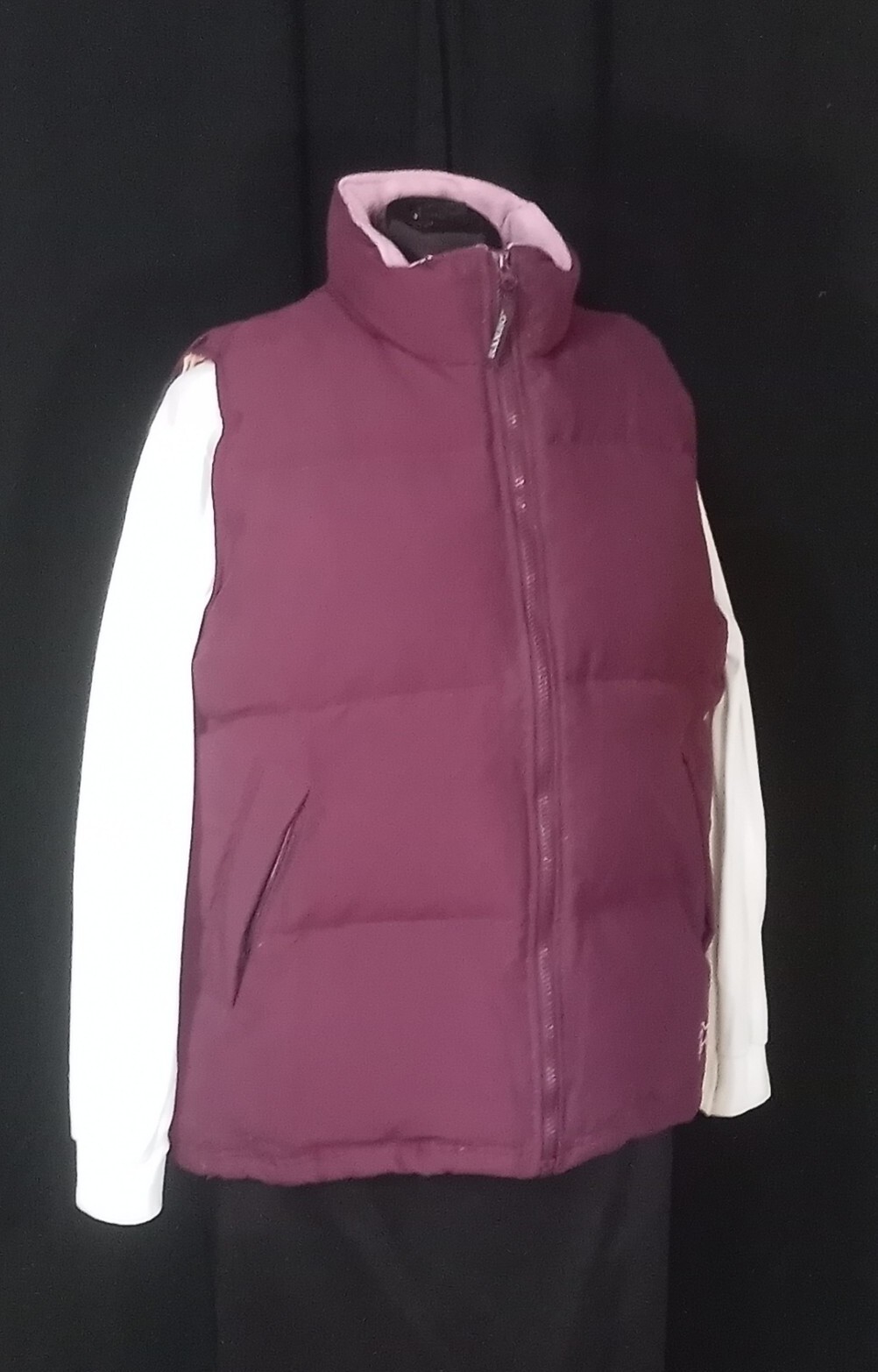 Horseware Ireland Womens Burgundy Down Blend Zip Front Puffer Vest Size Large eBay