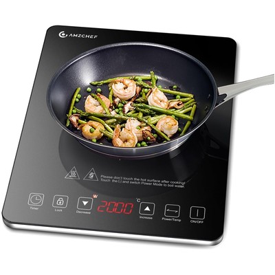 Induktionskochfeld 1 Platte 2000W mit Timer Sicherheitsschloss Touch Modern