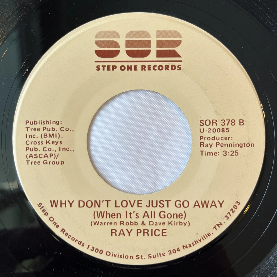 RAY PRICE COUNTRY 45's Classic STEP ONE RECORDS releases 80's - Image 3 of 4