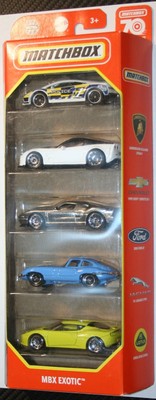 2023 Matchbox MBX Exotic 5-Pack Gallardo ZR1 Corvette Ford GT  E-TYPE EVORA