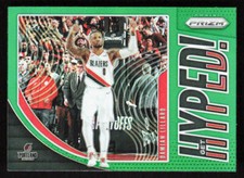 2019 Panini Prizm Damian Lillard Get Hyped! Green   #8 Portland Trail Blazers