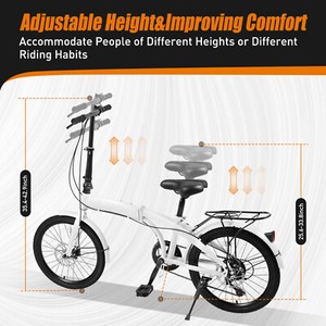 20 in Folding Bike Foldable Bicycle with 7 Speed Gears Adjustable Seat GIFT!