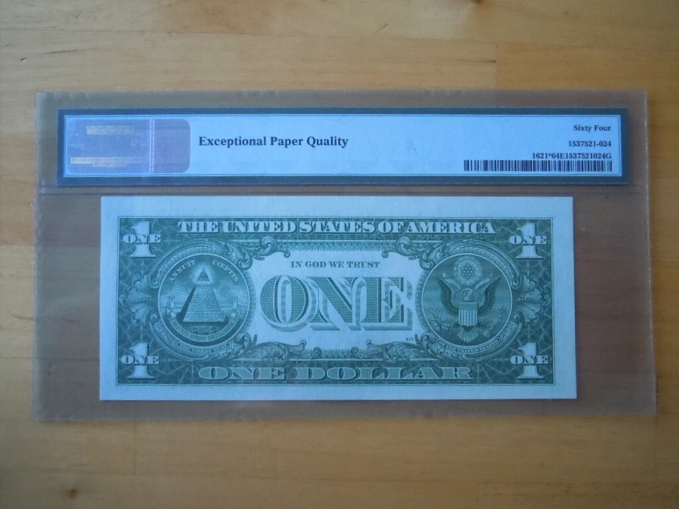 1957B (3) $1 Consecutive Blue Seal Silver Certificates Graded PMG 64 Choice Unc. - Image 3 of 4