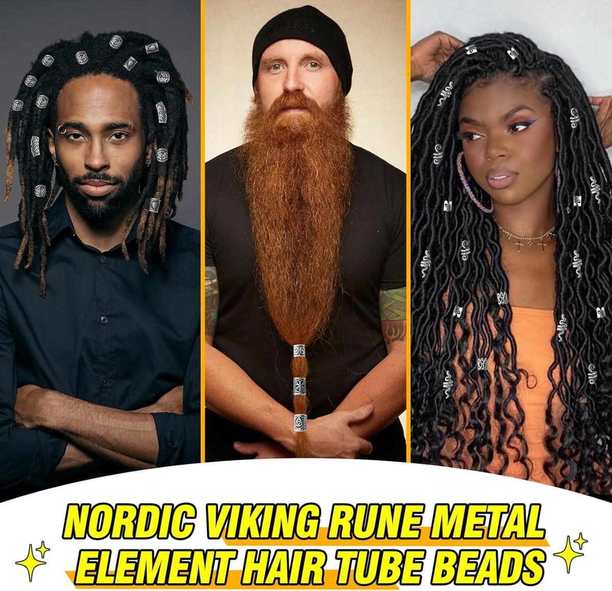 180Pcs Viking Hair Beads Beard Ornaments Hair Jewelry Dreadlock Hair Braids  Locs