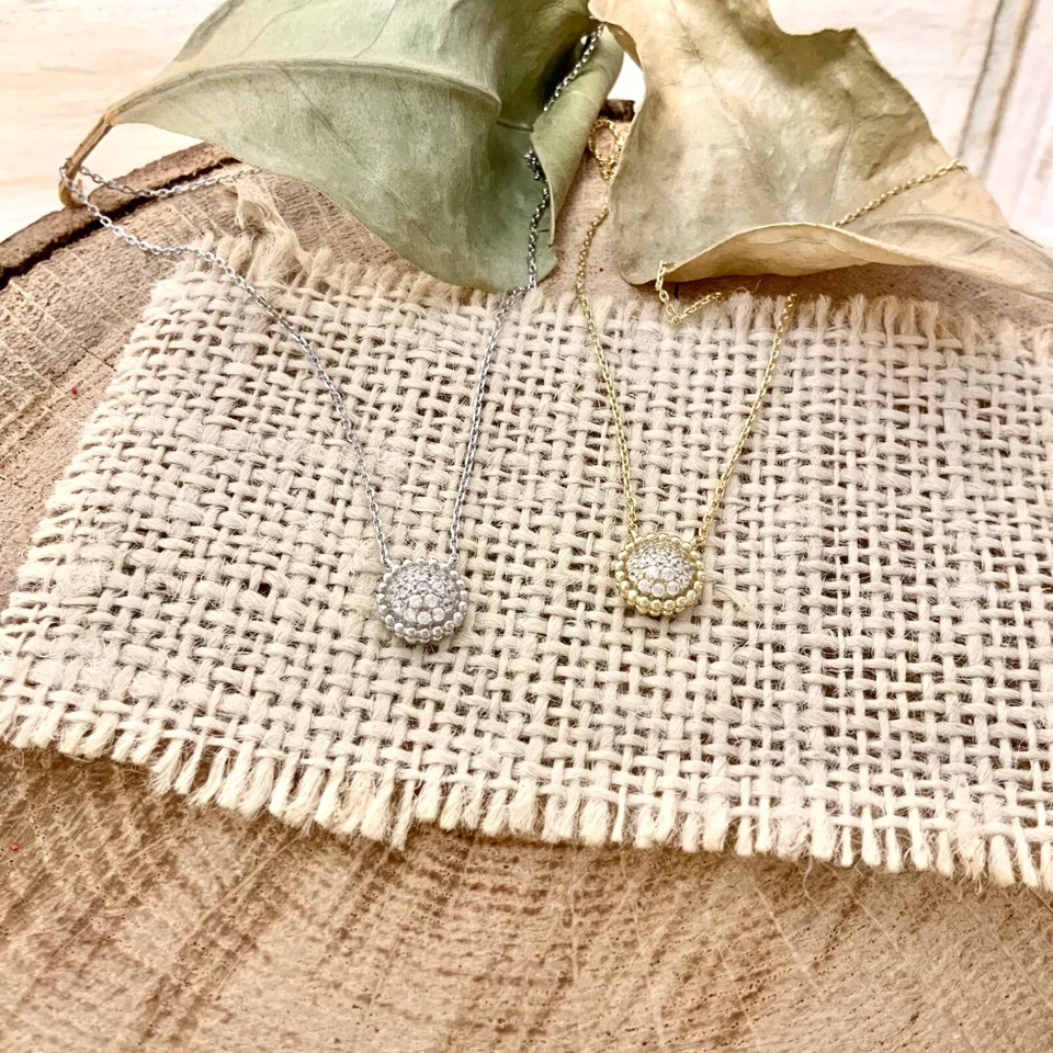 Alta calidad perlee circonita cúbica punto dijes collar y pendientes oro vermeil buena suerte Foto 4 de 4