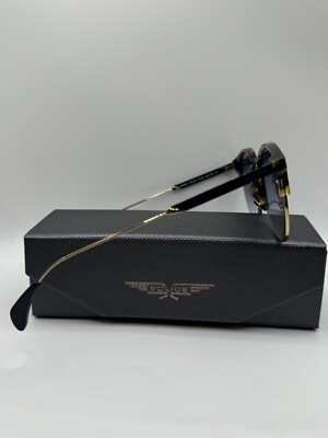 Police SPL738 Tortoise/Blue Round Designer Sunglasses NEW Retail $300+ Police SPL738 Tortoise/Blue Round Designer Sunglasses NEW  main image 2
