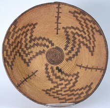 Fine Antique Apache Basket bowl with Lightning Motif