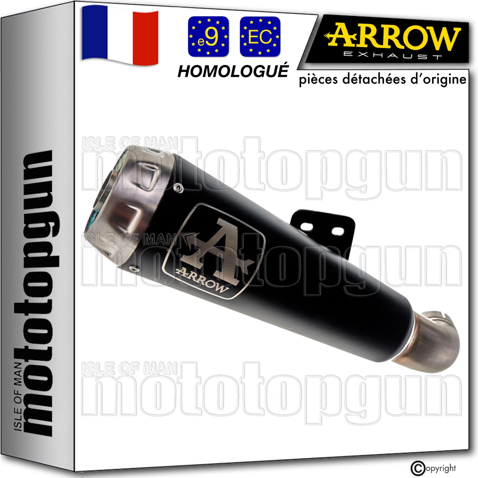 Pot Arrow Pro-Race noir en acier inoxydable pour Kawasaki ZX-6R 636 de l'année 2019