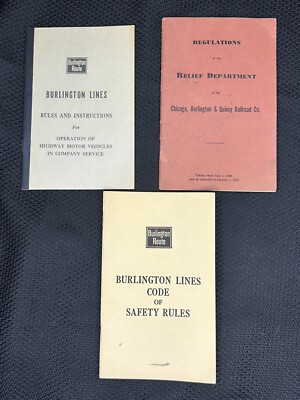 Burlington Route CB&Q RR Lot 3 Employee Handbooks Regulations Rules ...