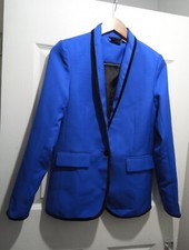 Esmara Heidi Klum Blue Trim Blazer Smart Jacket Work Size Uk 10 Eu 36