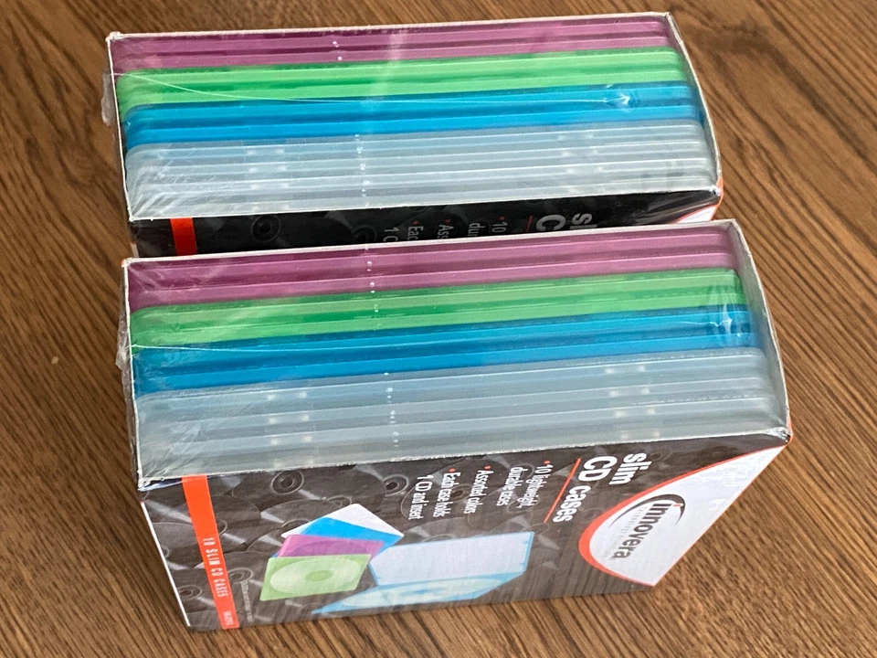 Lote de 20 NUEVO Innovera Slim CD DVD Disco Plástico Joyero Estuche Transparente, Color Surtido Foto 2 de 4