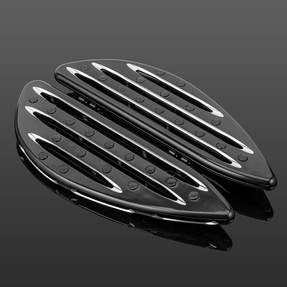 Tableros de piso estirados para conductor CNC estriberas para Harley Softail Heritage Dyna FL Foto 2 de 4