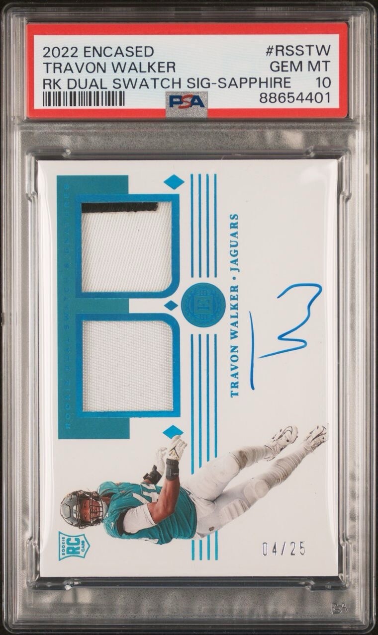 Travon Walker Panini Encased Scripted Signatures #SSTW Sapphire